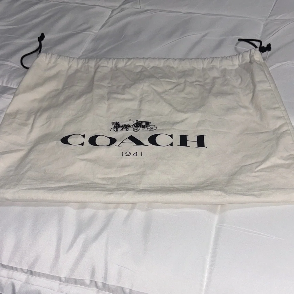 Coach Cream Dust Bag with Black Logo - Picture 1 of 4